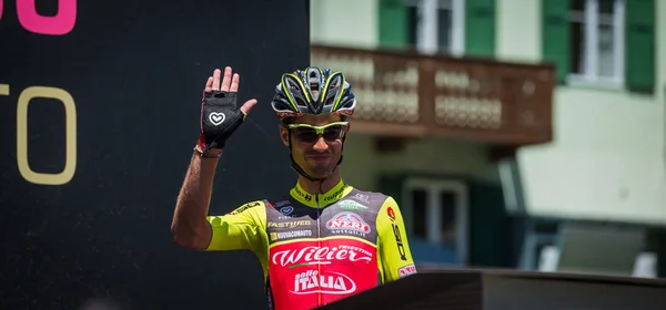 Moena Italië Mei 2017 Professional Wielrenner Het Podium Handtekeningen Voor — Stockfoto