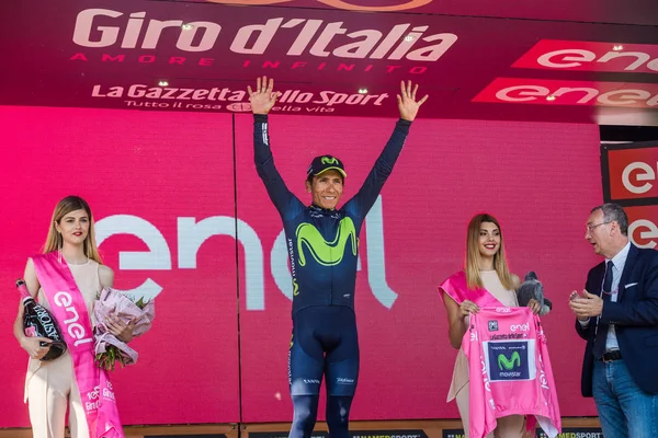 Piancavallo Italia Mayo 2017 Nairo Quintana Movistar Team Podio Después — Foto de Stock