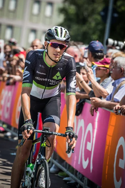 Pordenone Italy May 2017 Professional Cyclists Transferring Bus Podium Signatures — Stock Photo, Image