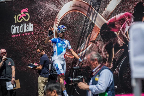 Pordenone Italia Mayo 2017 Ciclistas Profesionales Las Firmas Del Podio — Foto de Stock