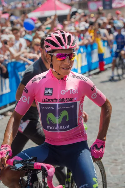 Pordenone Italien Mai 2017 Radprofi Nairo Quintana Movistarteam Rosa Trikot — Stockfoto