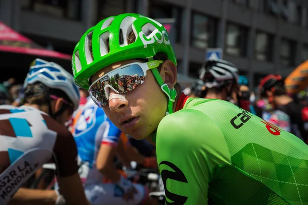 Pordenone Itália Maio 2017 Davide Formolo Equipe Cannondale Sorrindo Grupo — Fotografia de Stock