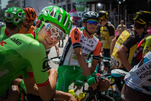 Pordenone Italia Mayo 2017 Davide Formolo Equipo Cannondale Sonriendo Grupo — Foto de Stock