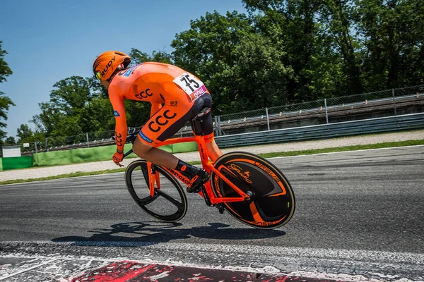 Monza Italia Mayo 2017 Ciclista Profesional Equipo Ccc Durante Última — Foto de Stock