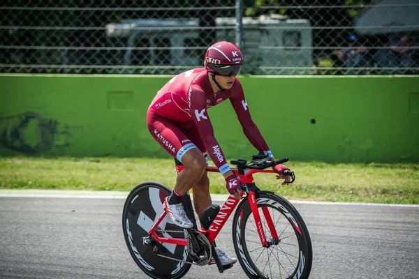 Monza Olaszország 2017 Május Profi Kerékpáros Katyusa Csapatot Utolsó Idő — Stock Fotó