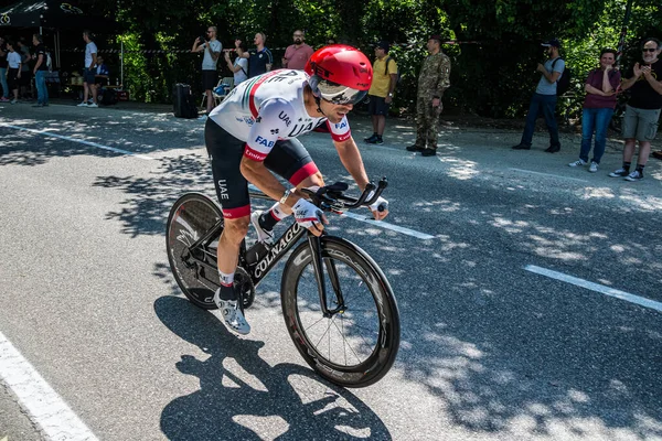 Vérone Italie Juin 2019 Cycliste Professionnel Sur Parcours Dernière Étape — Photo