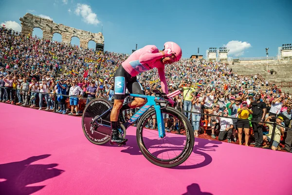 Verona Italia Junio 2019 Richard Carapa Movistar Team Entra Arena — Foto de Stock