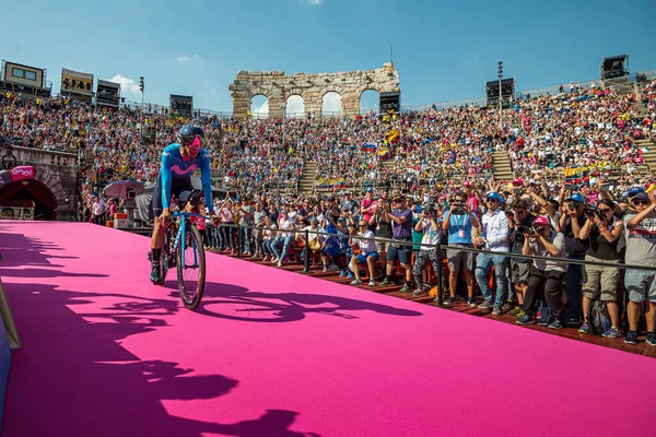 Verona Italia Junio 2019 Landa Mikel Movistar Team Entra Arena — Foto de Stock