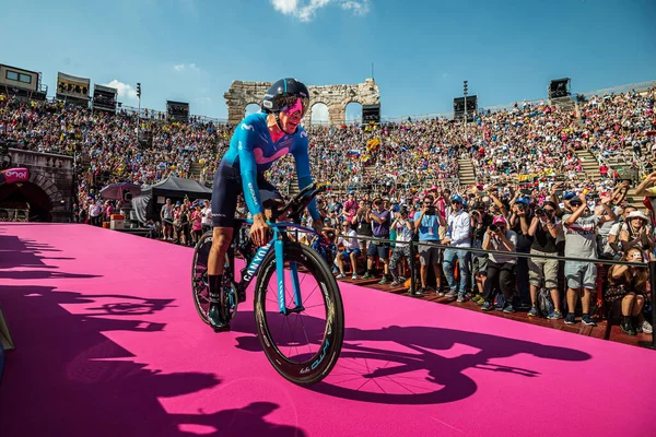 Verona Italia Junio 2019 Landa Mikel Movistar Team Entra Arena — Foto de Stock