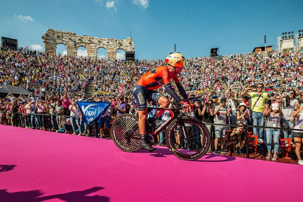 Verona Italia Junio 2019 Vincenzo Nibali Bahréin Mérida Pro Cycling — Foto de Stock