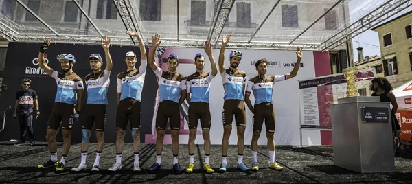 Treviso Italien Mai 2019 Das Komplette Team Ag2R Mondiale Auf — Stockfoto