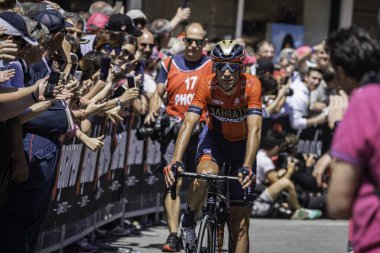 Treviso, İtalya 31 Mayıs 2019: Vincenzo Nibali Giro D 'Italia 2019' un 19. safhasının başlamasını bekliyor.