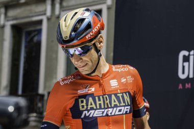 Treviso, İtalya 31 Mayıs 2019: Vincenzo Nibali Giro D 'Italia 2019' un 19. safhasının başlamasını bekliyor.