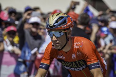 Treviso, İtalya 31 Mayıs 2019: Vincenzo Nibali Giro D 'Italia 2019' un 19. safhasının başlamasını bekliyor.
