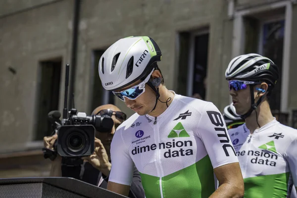 Treviso Italy May 2019 Professional Cyclist Podium Signature Just Start — Stock Photo, Image