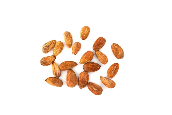 Peeled young almonds on a white background, isolate, nut antioxidant — Stock Photo, Image