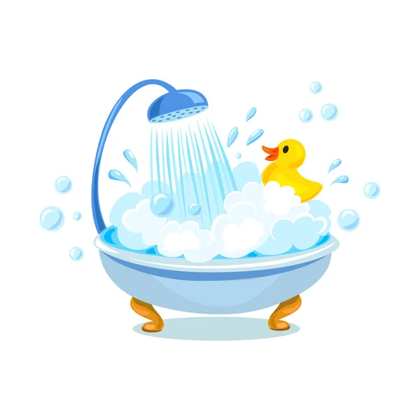 Vintage bath, bathing, isolated — Stock Vector