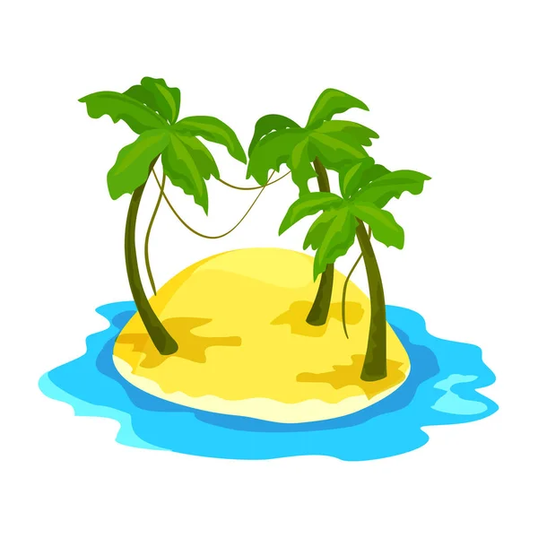 Ilha tropical com palmeiras Ilustrações De Stock Royalty-Free