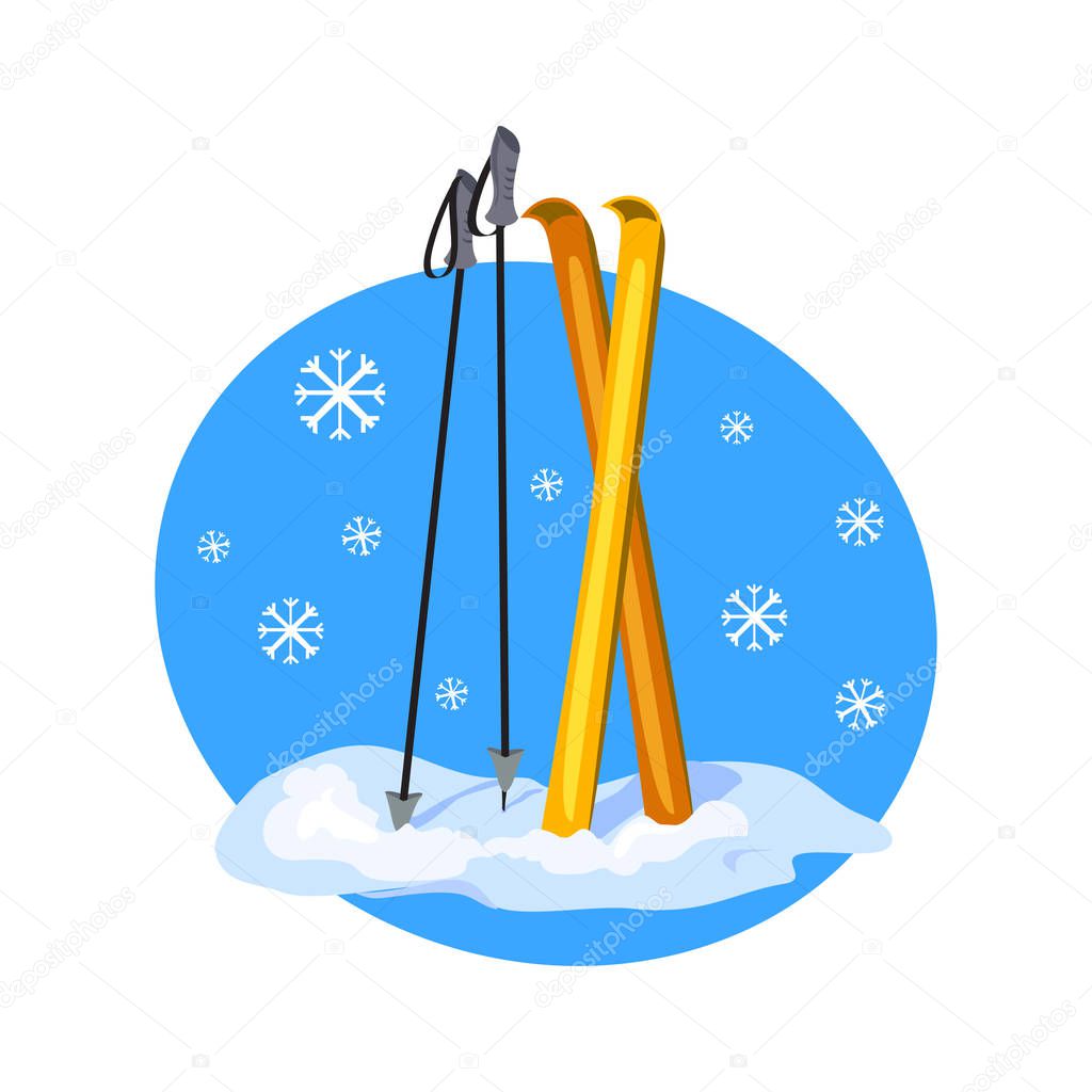 winter icon with skis