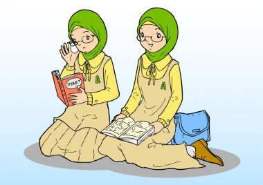 İkiz Asya Müslüman kız