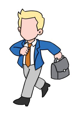 Başarılı bir iş adamı çizgi film illstration acele