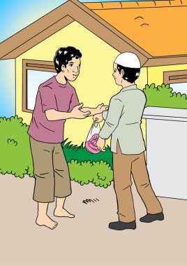 Et parçası yoksul insanlar için bir bağış olarak gönderme.