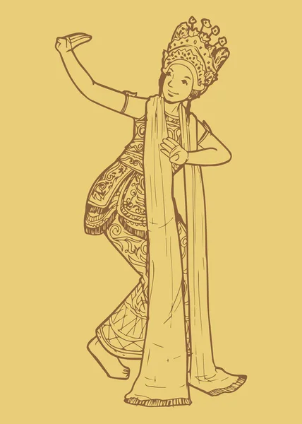Традиційний танець Балі — стоковий вектор