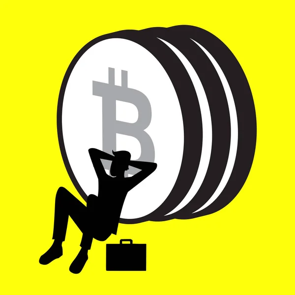 Zakenman en bitcoin — Stockvector