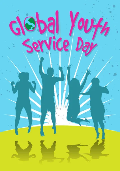 Journée mondiale du service jeunesse — Image vectorielle