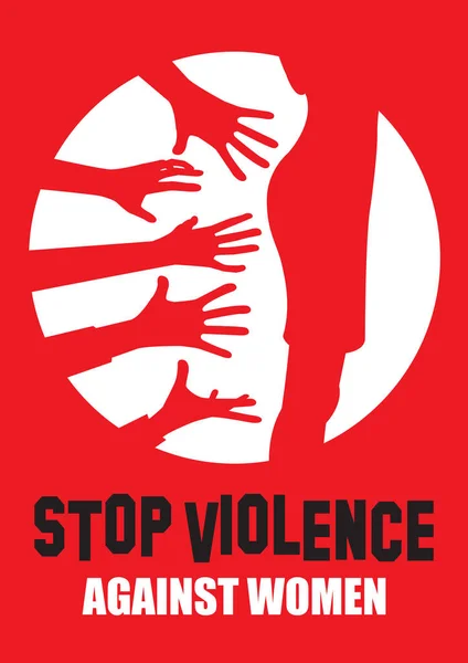 Stop alla violenza e alle molestie — Vettoriale Stock