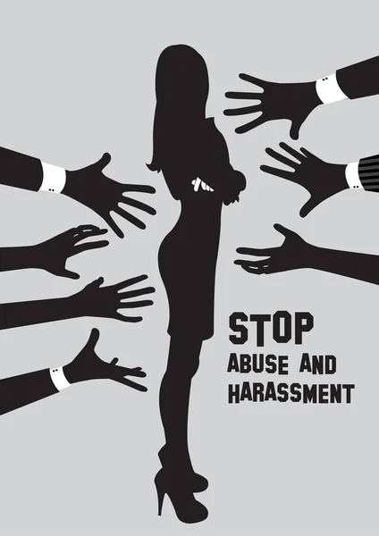 Stop alla violenza e alle molestie — Vettoriale Stock