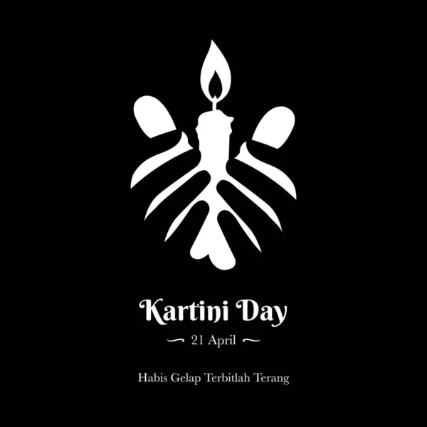 Logotipo Kartini Day Celebration Habis Gelap Terbitlah Terang Significa Después — Vector de stock