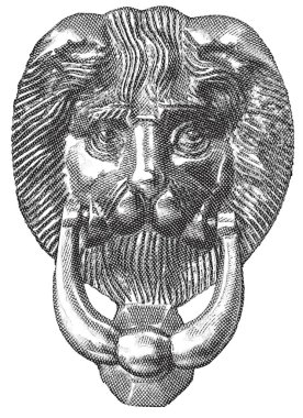 Lion's Head Door Knocker Graphic clipart