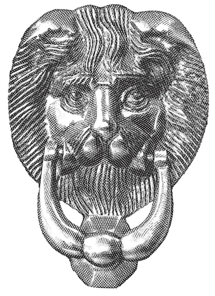 Porte Tête Lion Knocker Graphique — Photo