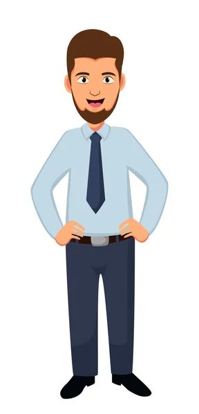 Vector Illustration Handsome Young Manager Business Man — Stock Vector