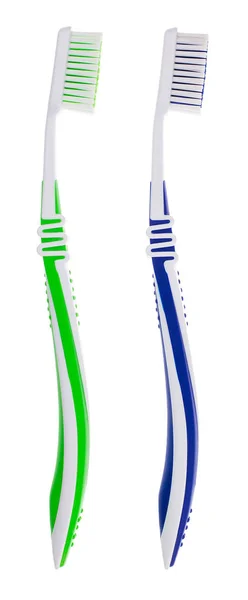Zwei Zahnbürsten auf weiß — Stockfoto