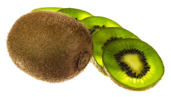 Buah kiwi diisolasi di latar belakang putih — Stok Foto