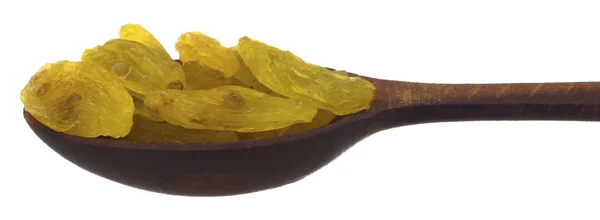 Tahta kaşıkta kuru üzümler