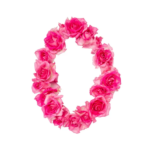 Numero Composto Rose Sfondo Bianco Isolato Rose Rosa Elemento Decorazione — Foto Stock