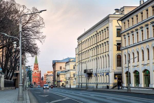 Россия Москва Апрель 2020 Пустые Улицы Города Карантин Москве Редкие — стоковое фото