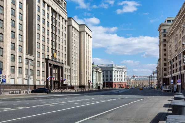 Rusia Moscú Mayo 2020 Fotografía Callejera Carreteras Vacías Ciudad Cuarentena — Foto de Stock