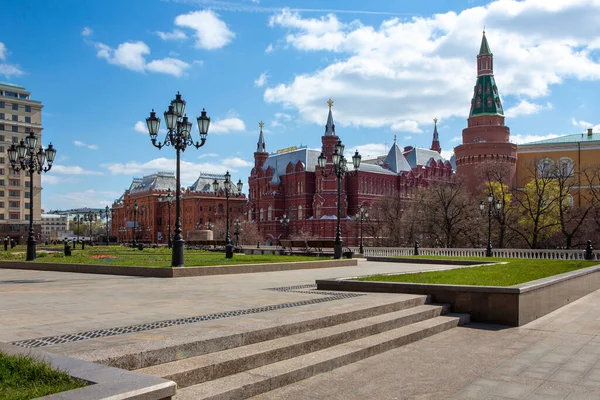 Rusia Moscú Mayo 2020 Plaza Manezhnaya Vacía Calles Vacías Ciudad — Foto de Stock