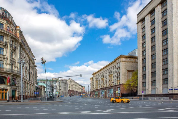 Rússia Moscou Maio 2020 Ruas Vazias Cidade Quarentena Moscovo Polícia — Fotografia de Stock