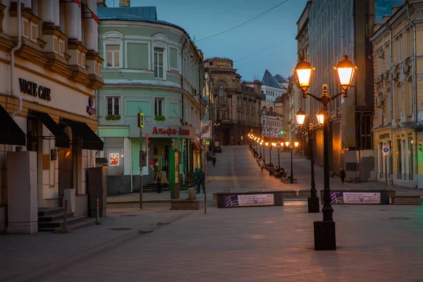 Россия Москва Май 2020 Добрый Вечер Пустые Улицы Города Карантин — стоковое фото