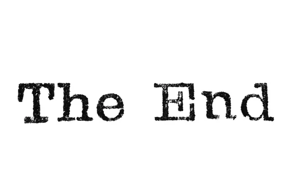 The End Typewriter Type — Stock Photo, Image