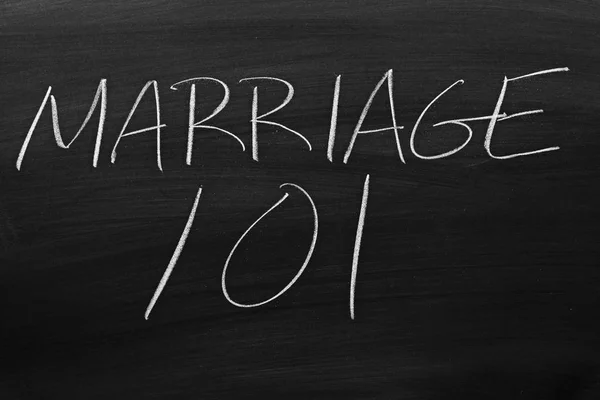 Huwelijk 101 op een schoolbord — Stockfoto