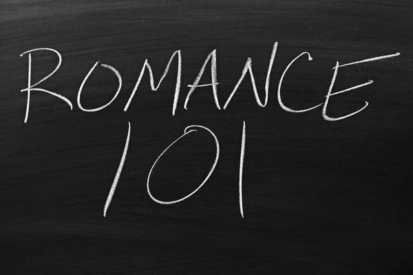 Romance 101 em um quadro negro — Fotografia de Stock