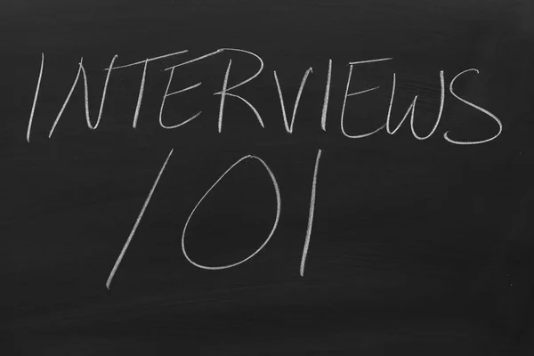 Interviste 101 su una lavagna — Foto Stock