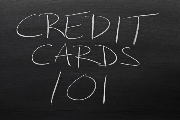 Kreditkort 101 på en svart tavla — Stockfoto