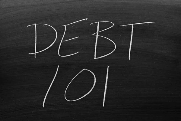 Adósság 101 egy táblára — Stock Fotó